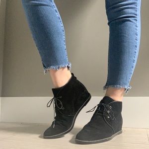 Black Suede Stuart Weitzman Ankle Booties